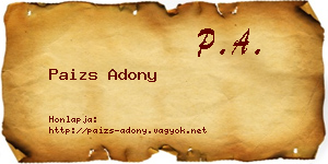 Paizs Adony névjegykártya
